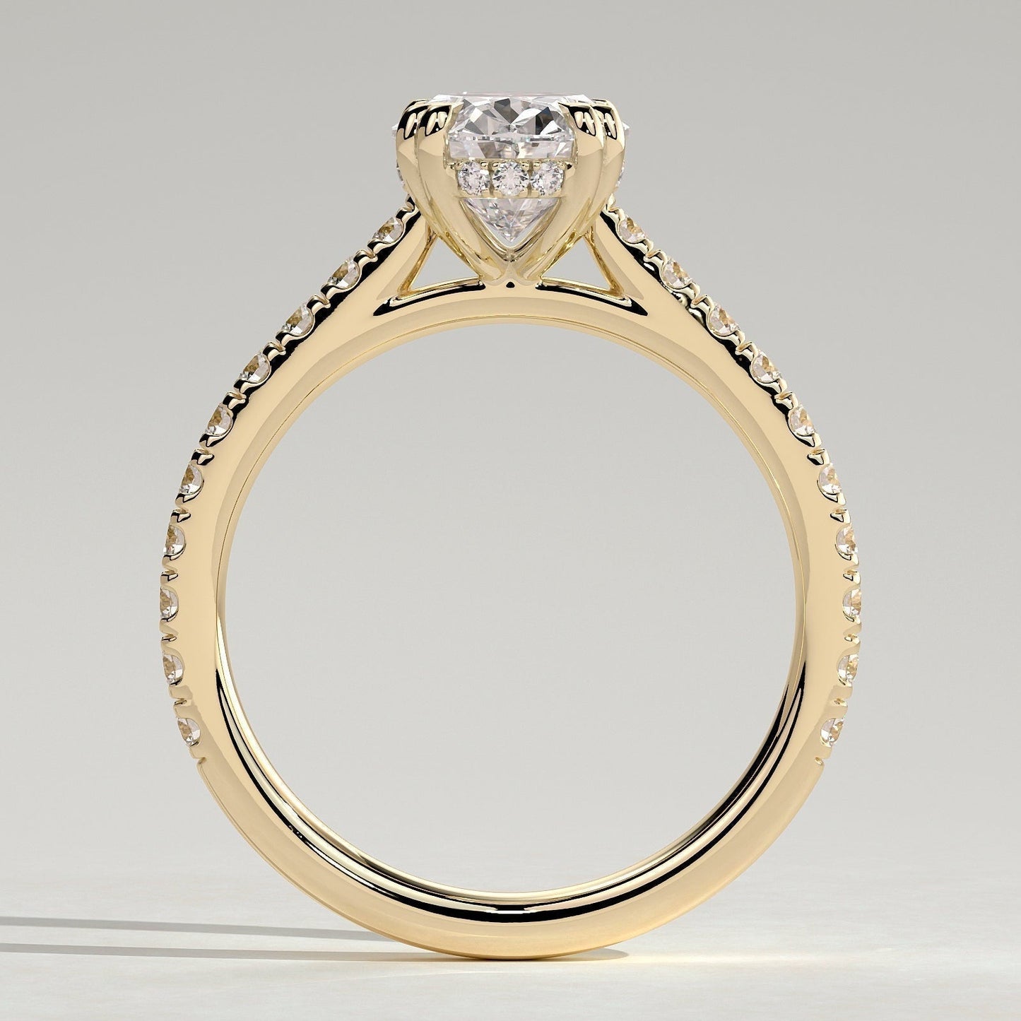 Oval Pave Lab Grown Diamond Engagement Ring