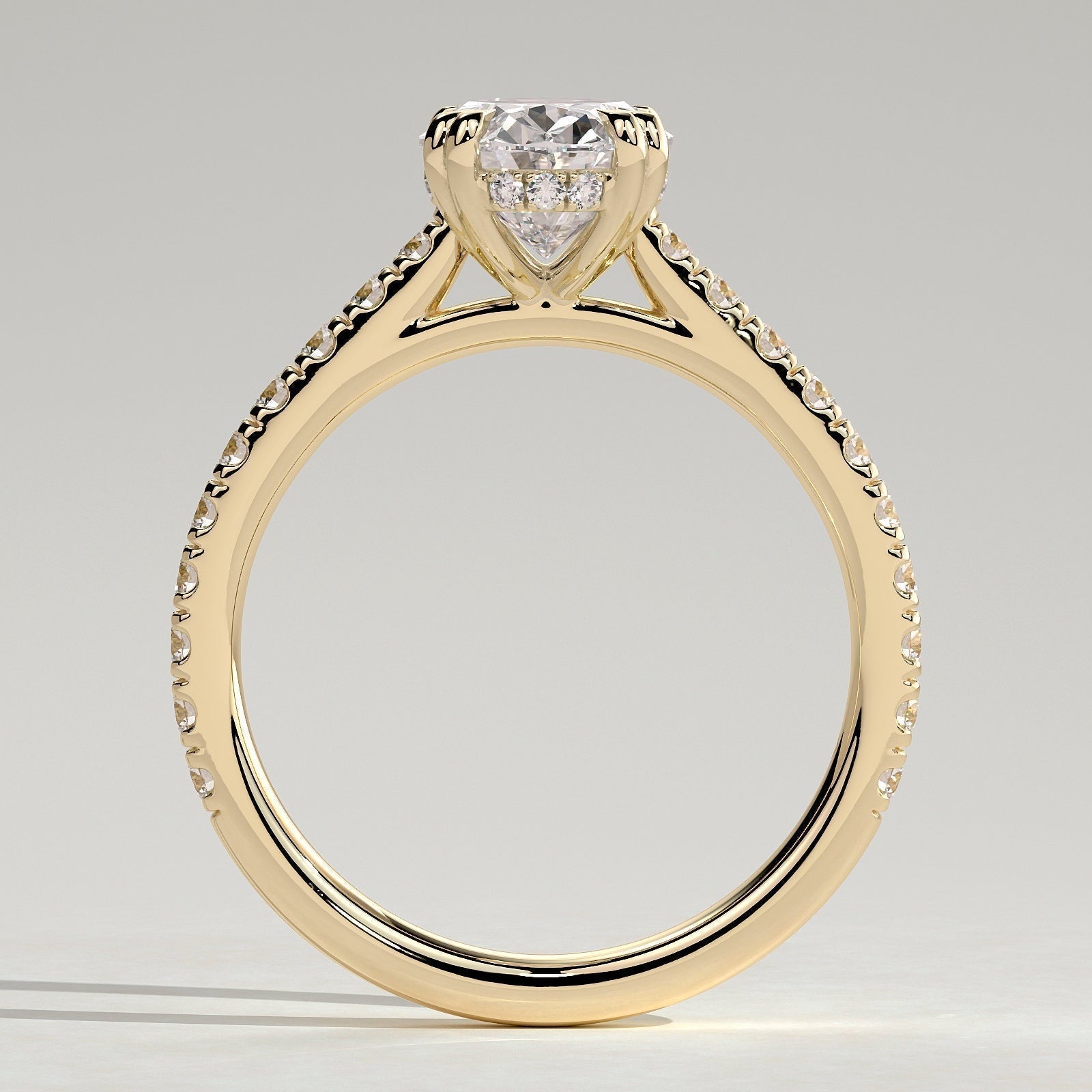Oval Pave Lab Grown Diamond Engagement Ring
