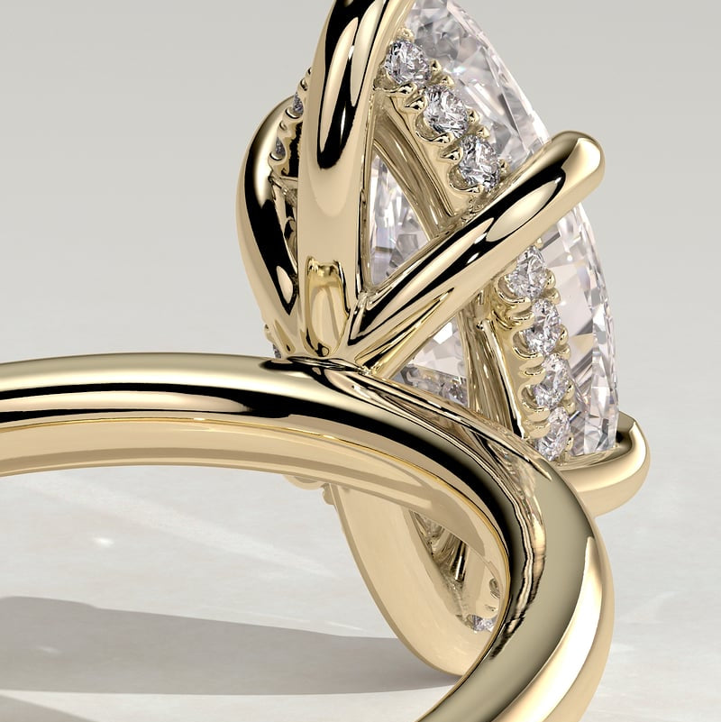 Marquise Hidden Halo Lab Grown Diamond Engagement Ring