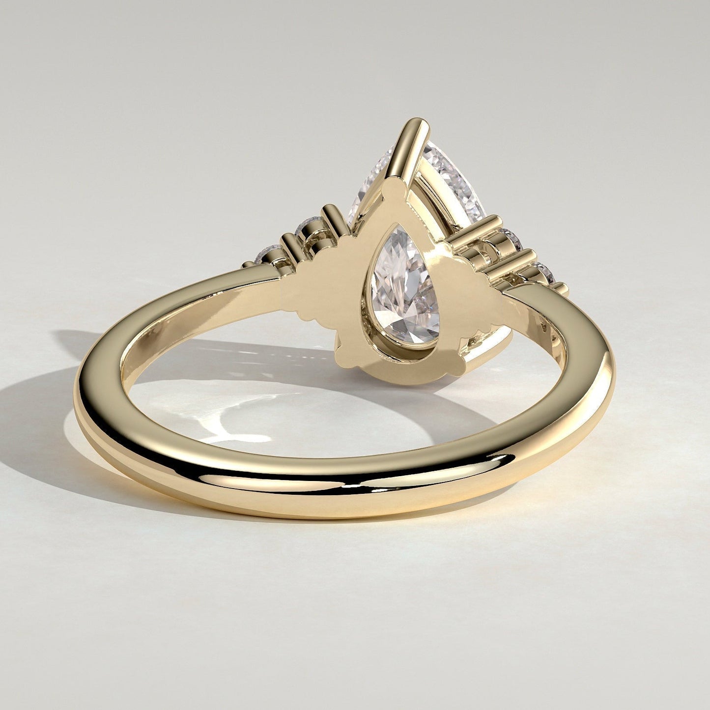 Pear Cluster Lab Grown Diamond Engagement Ring