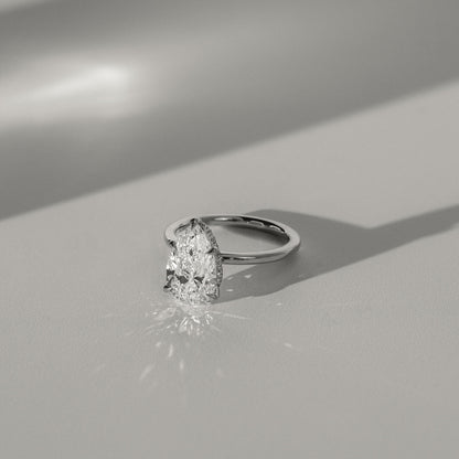 Pear Hidden Halo Lab Grown Diamond Engagement Ring