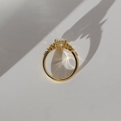 Oval Cluster Lab Grown Diamond Engagement Ring