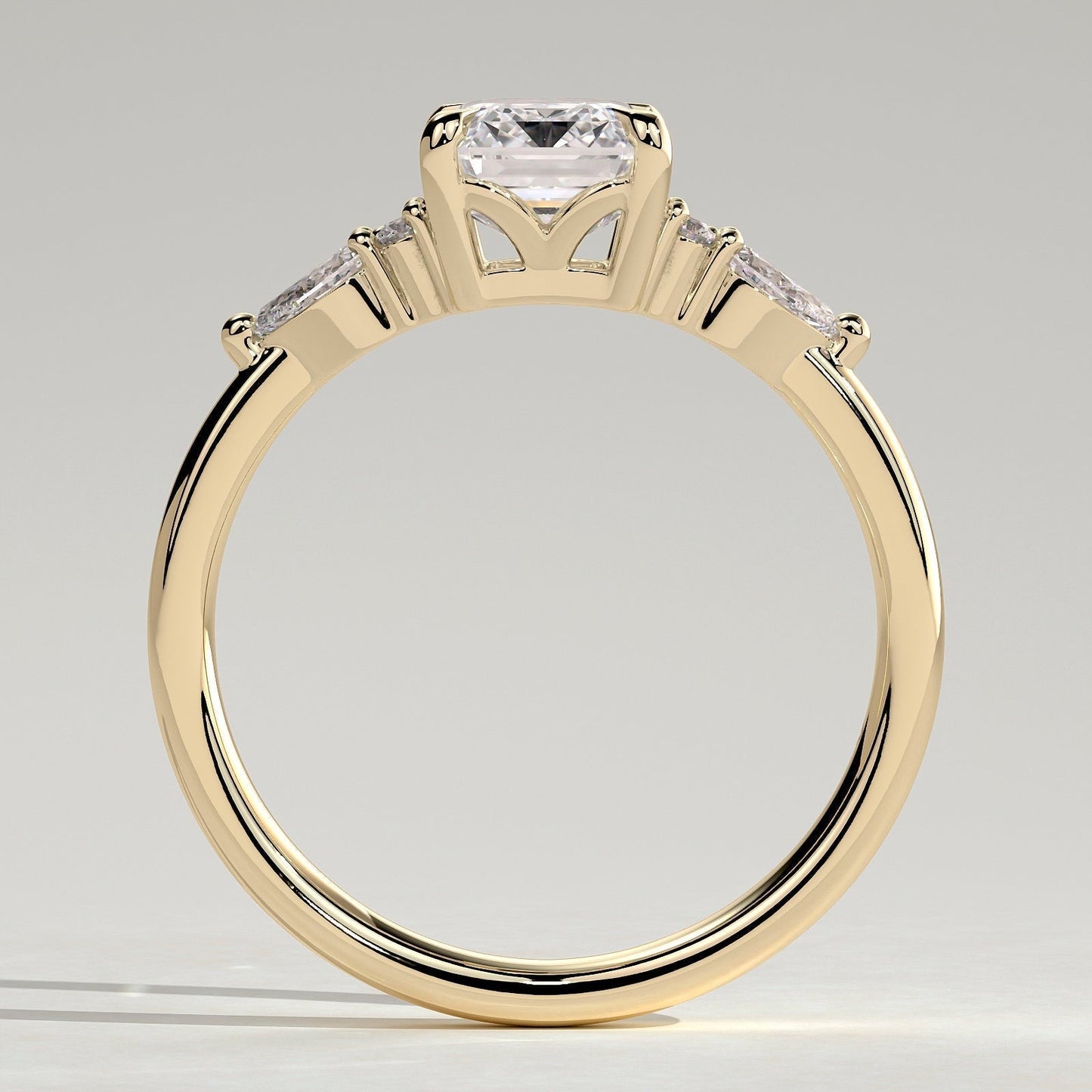 Emerald Cluster Lab Grown Diamond Engagement Ring