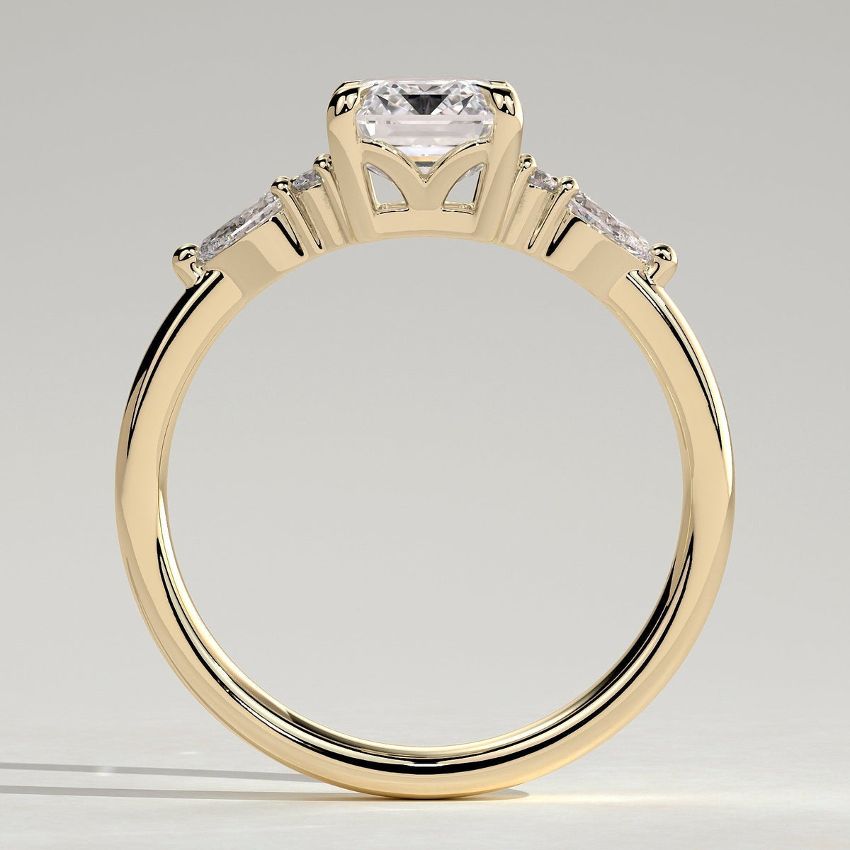Emerald Cluster Lab Grown Diamond Engagement Ring
