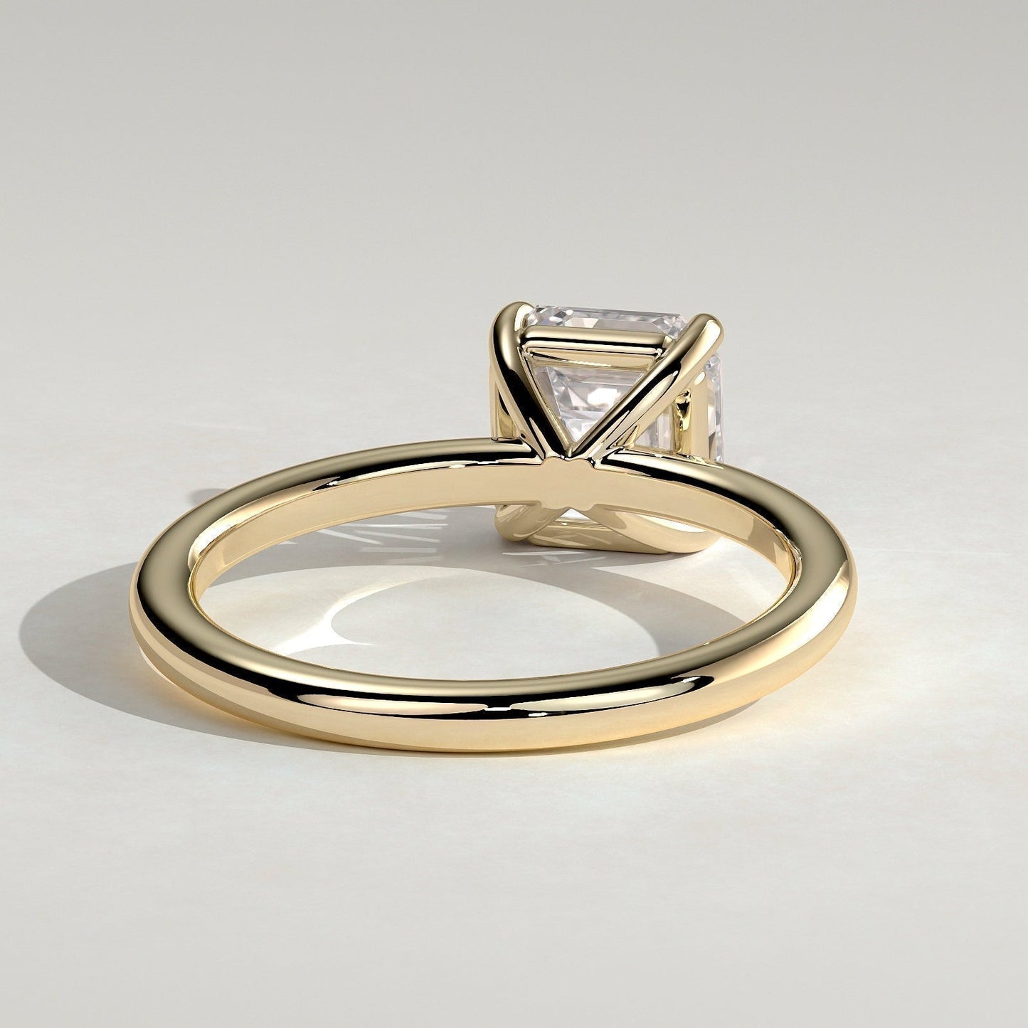 Asscher Solitaire Lab Grown Diamond Engagement Ring