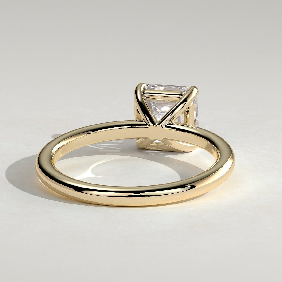Asscher Solitaire Lab Grown Diamond Engagement Ring