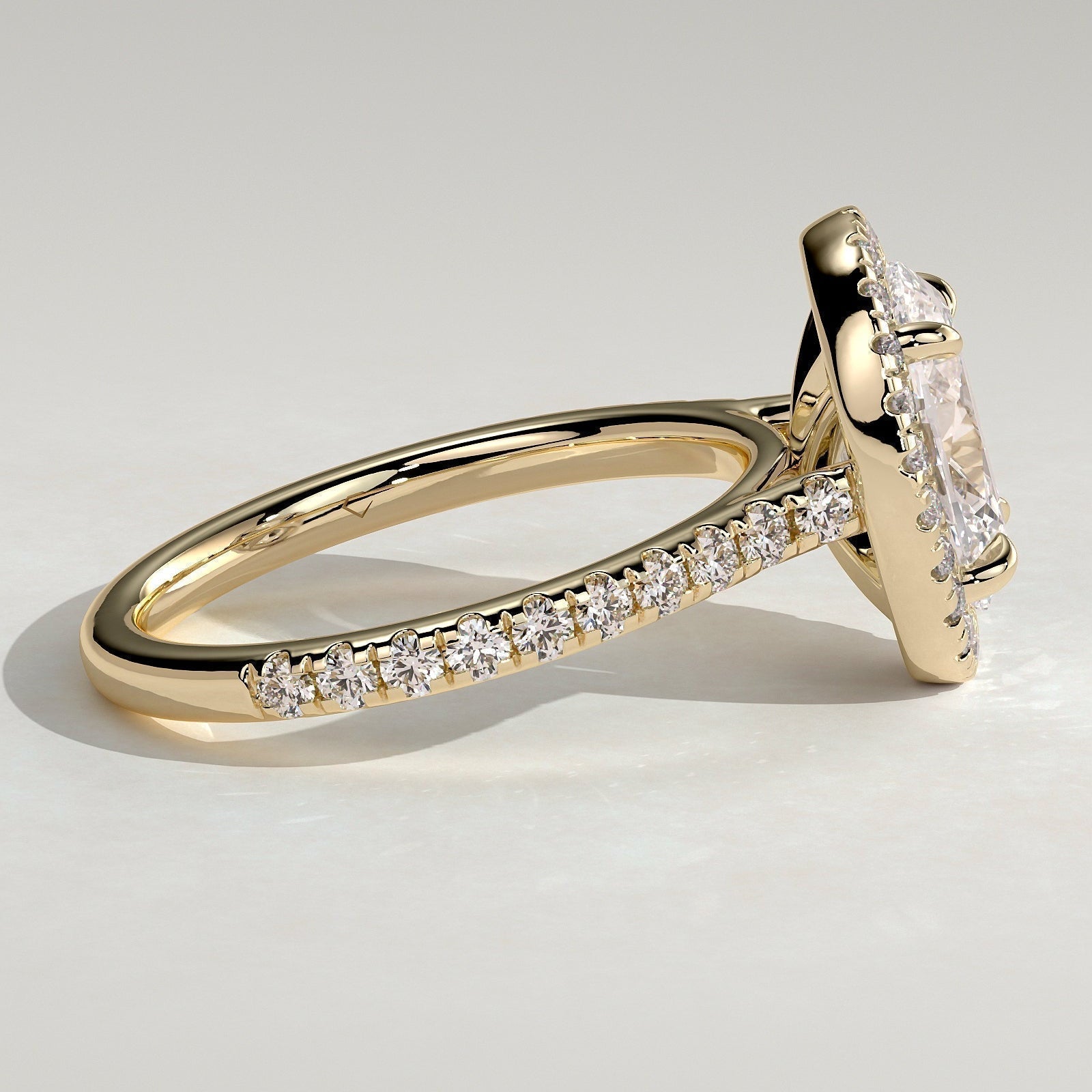Oval Halo & Pave Lab Grown Diamond Engagement Ring