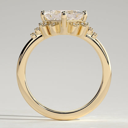 Princess Cluster Lab Grown Diamond Engagement Ring