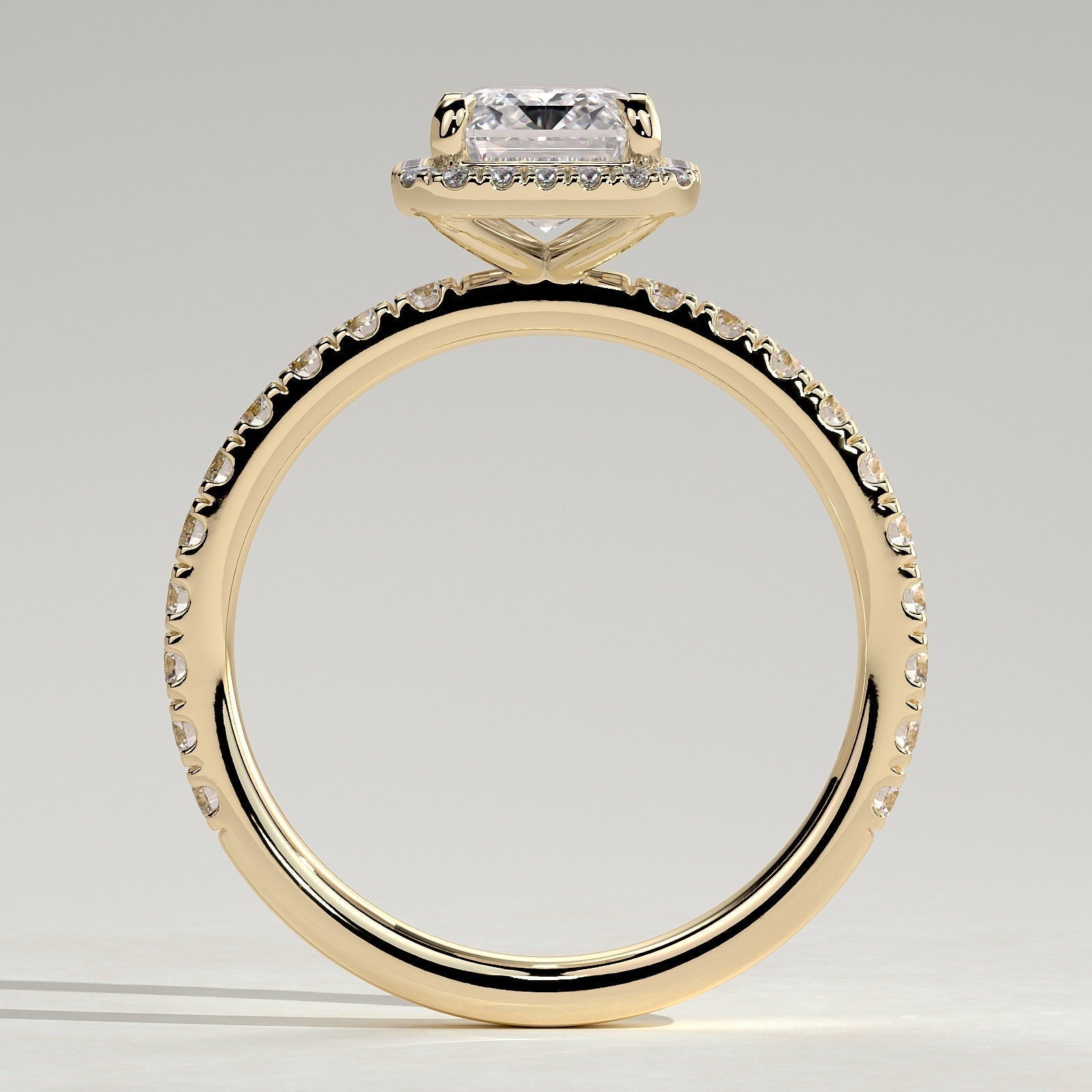 Emerald Halo & Pave Lab Grown Diamond Engagement Ring
