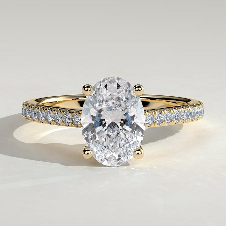 Oval Pave Lab Grown Diamond Engagement Ring