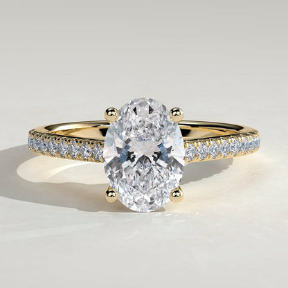 Oval Pave Lab Grown Diamond Engagement Ring
