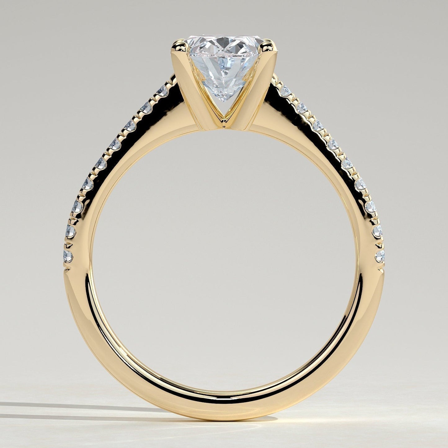 Oval Pave Lab Grown Diamond Engagement Ring
