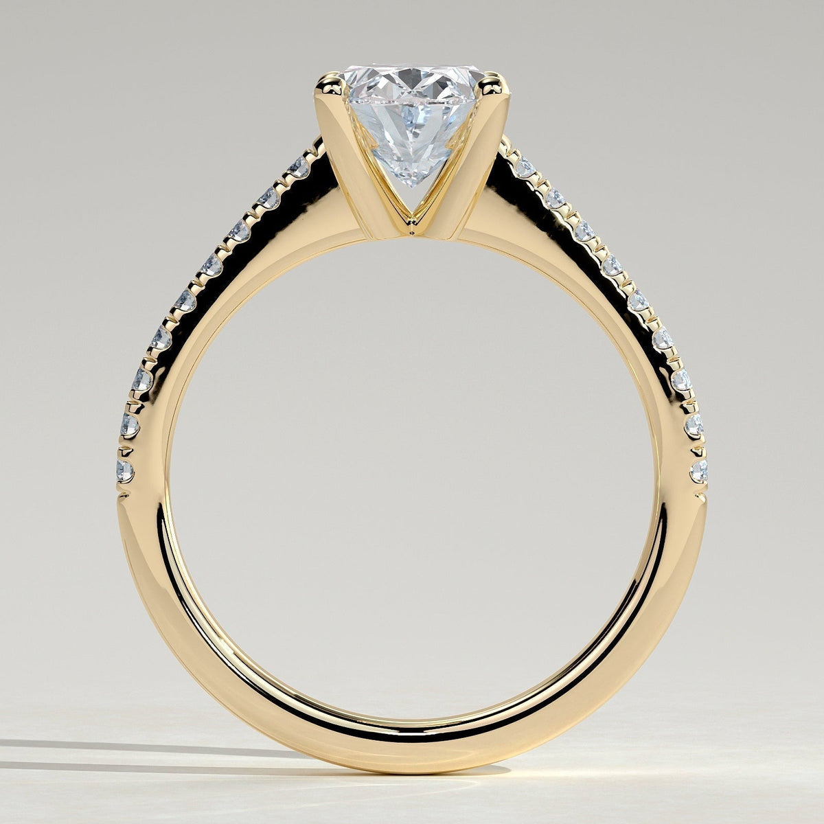 Oval Pave Lab Grown Diamond Engagement Ring