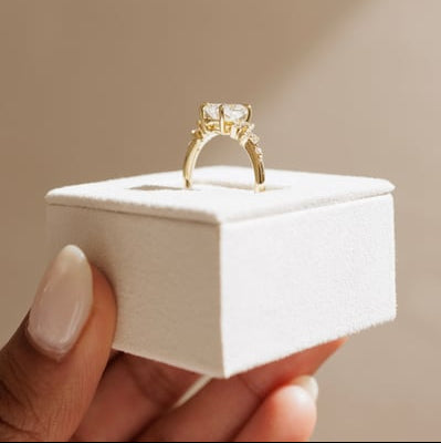 Elongated Cushion Cluster Lab Grown Diamond Engagement Ring