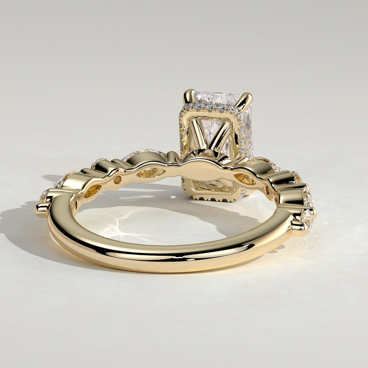 Radiant Hidden Halo Lab Grown Diamond Engagement Ring