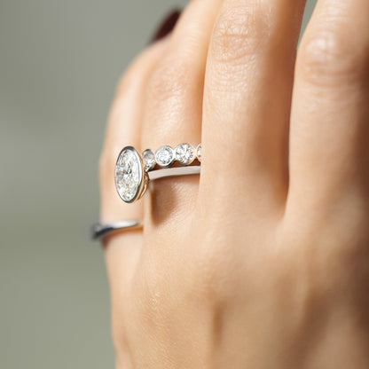 Oval Bezel Solitaire Lab Grown Diamond Engagement Ring