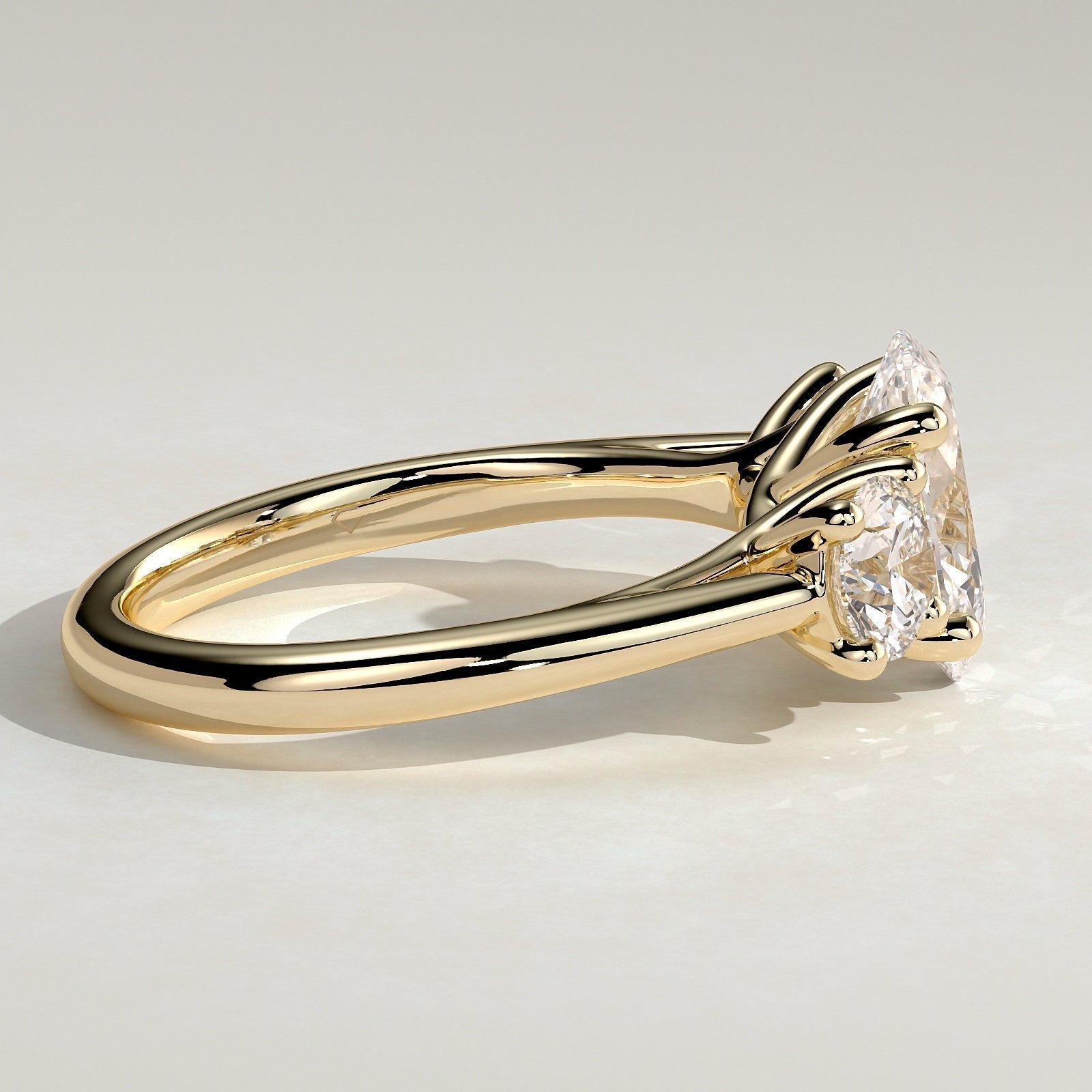 Oval Three Stone Lab Grown Diamond Engagement Ring