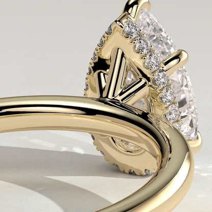 Pear Hidden Halo Lab Grown Diamond Engagement Ring