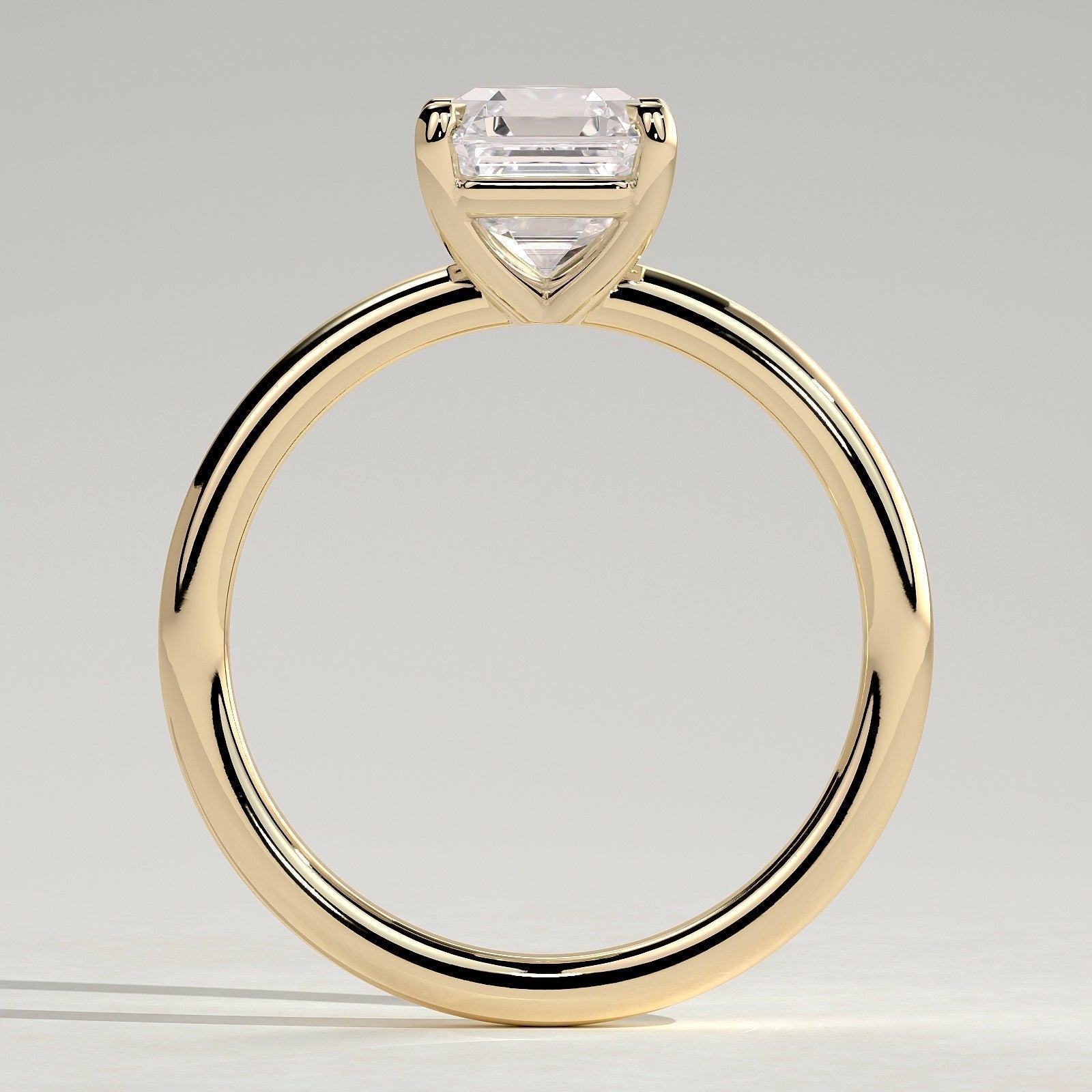 Asscher Solitaire Lab Grown Diamond Engagement Ring