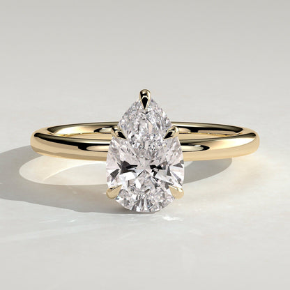 Pear Hidden Halo Lab Grown Diamond Engagement Ring