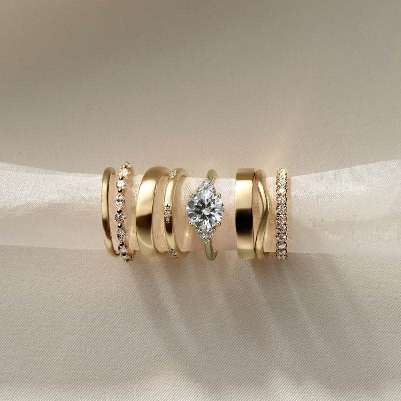 Round Cluster Lab Grown Diamond Engagement Ring