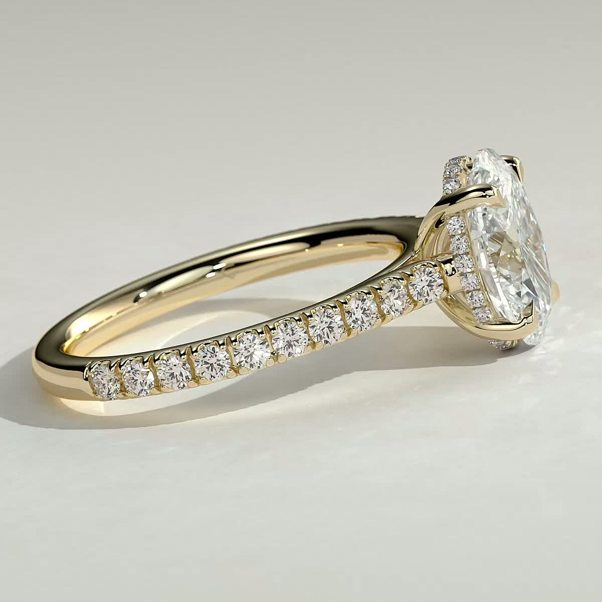 Oval Pave Lab Grown Diamond Engagement Ring