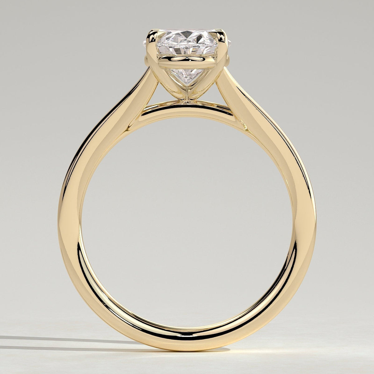 Oval Solitaire Split Shank Lab Grown Diamond Engagement Ring