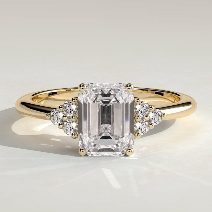 Emerald Cluster Lab Grown Diamond Engagement Ring