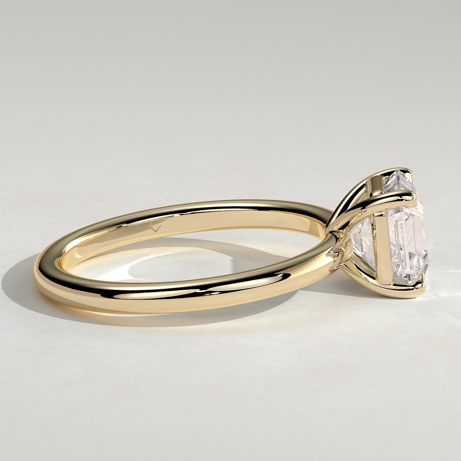 Asscher Solitaire Lab Grown Diamond Engagement Ring