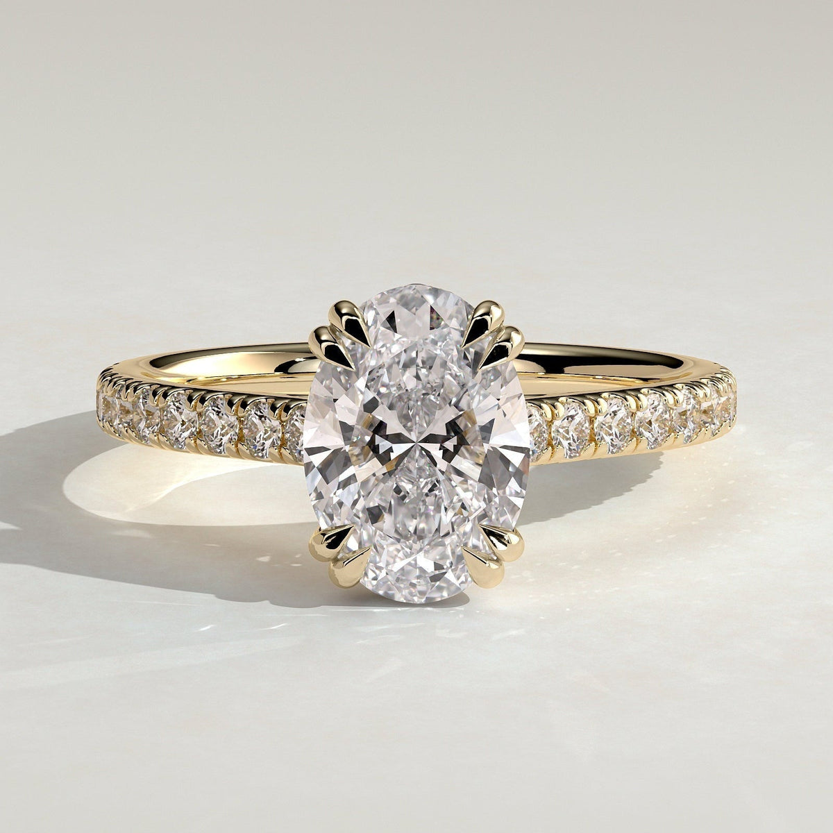 Oval Pave Lab Grown Diamond Engagement Ring