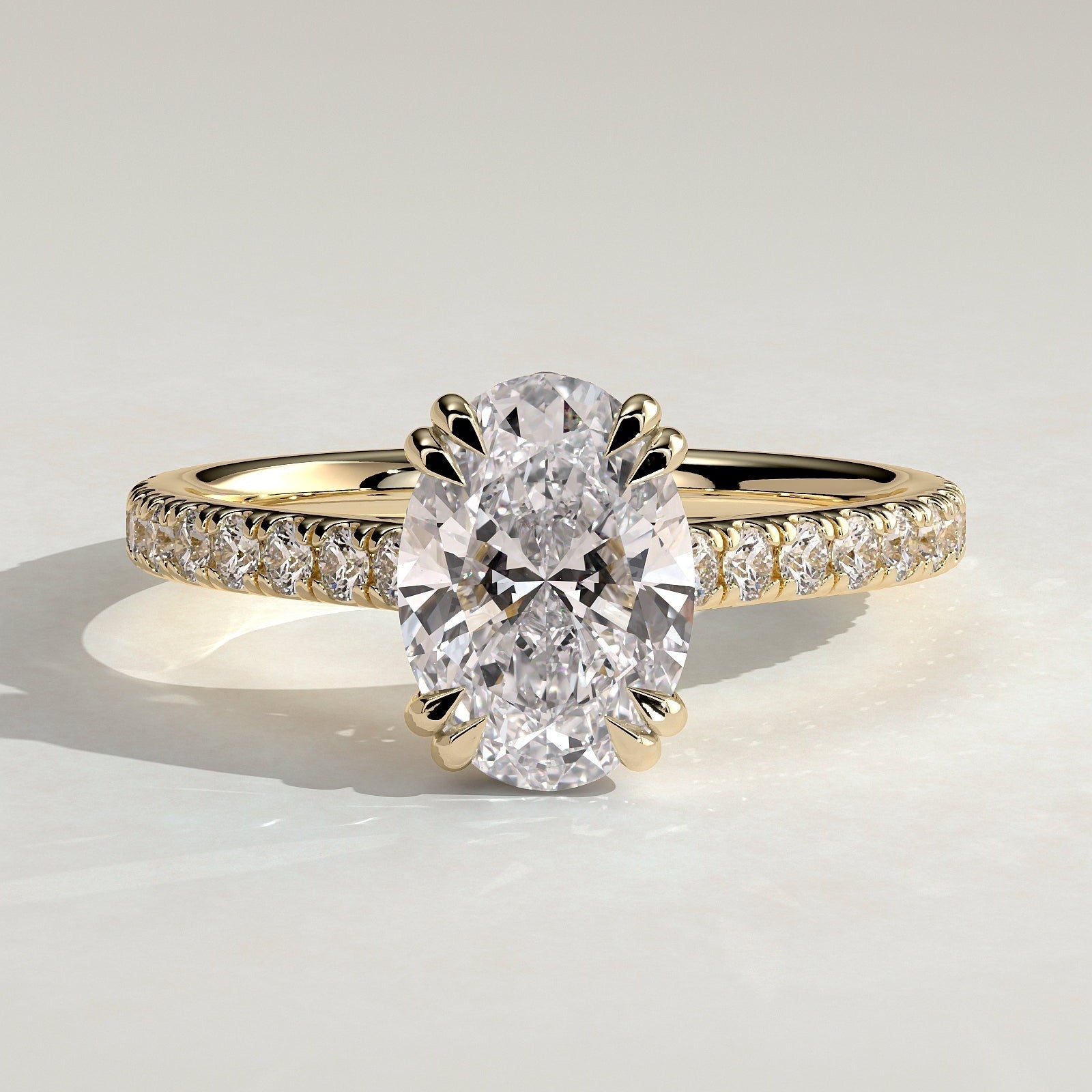 Oval Pave Lab Grown Diamond Engagement Ring