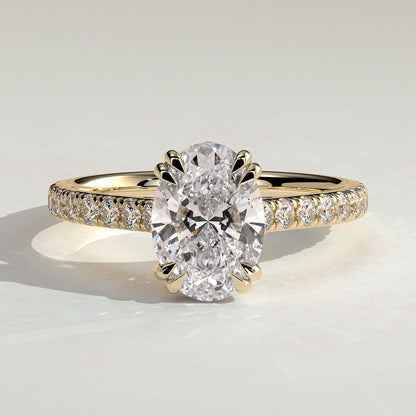 Oval Pave Lab Grown Diamond Engagement Ring