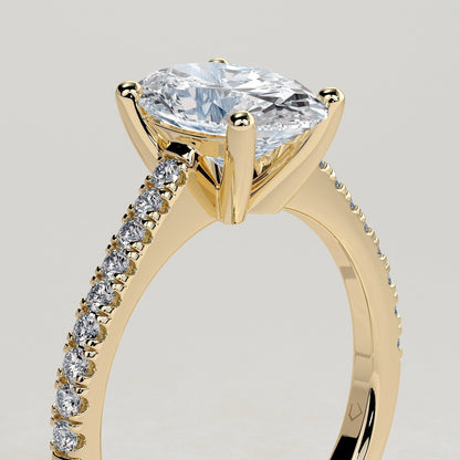 Oval Pave Lab Grown Diamond Engagement Ring