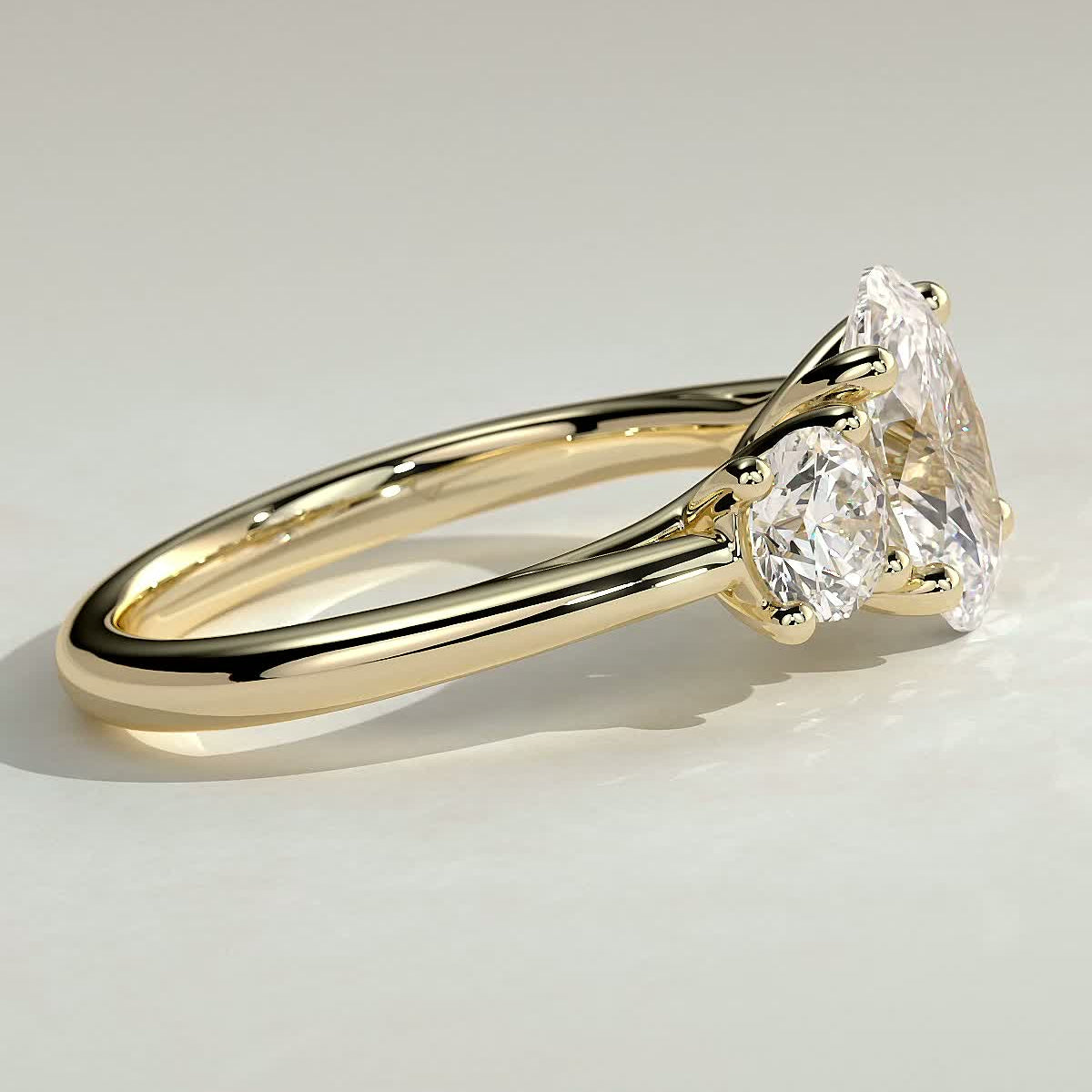 Oval Three Stone Lab Grown Diamond Engagement Ring