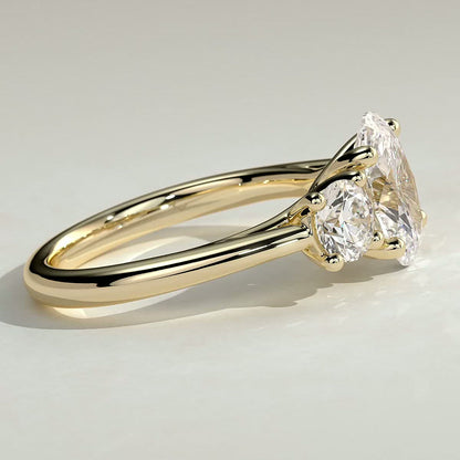 Oval Three Stone Lab Grown Diamond Engagement Ring