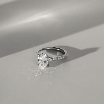 Oval Pave Lab Grown Diamond Engagement Ring