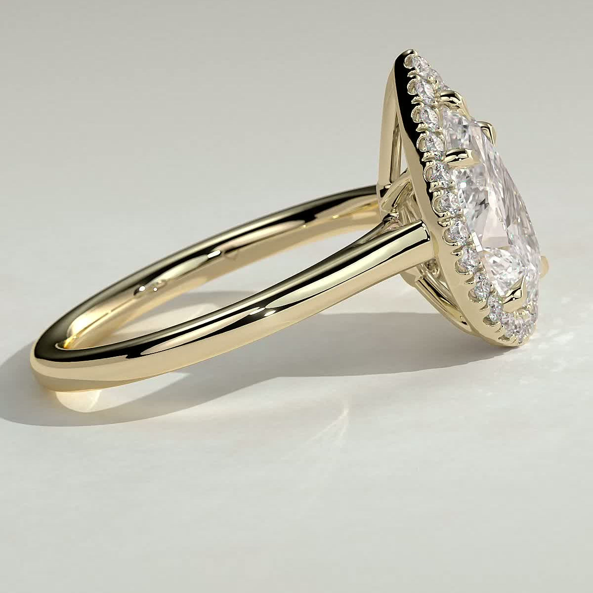 Pear Halo Lab Grown Diamond Engagement Ring