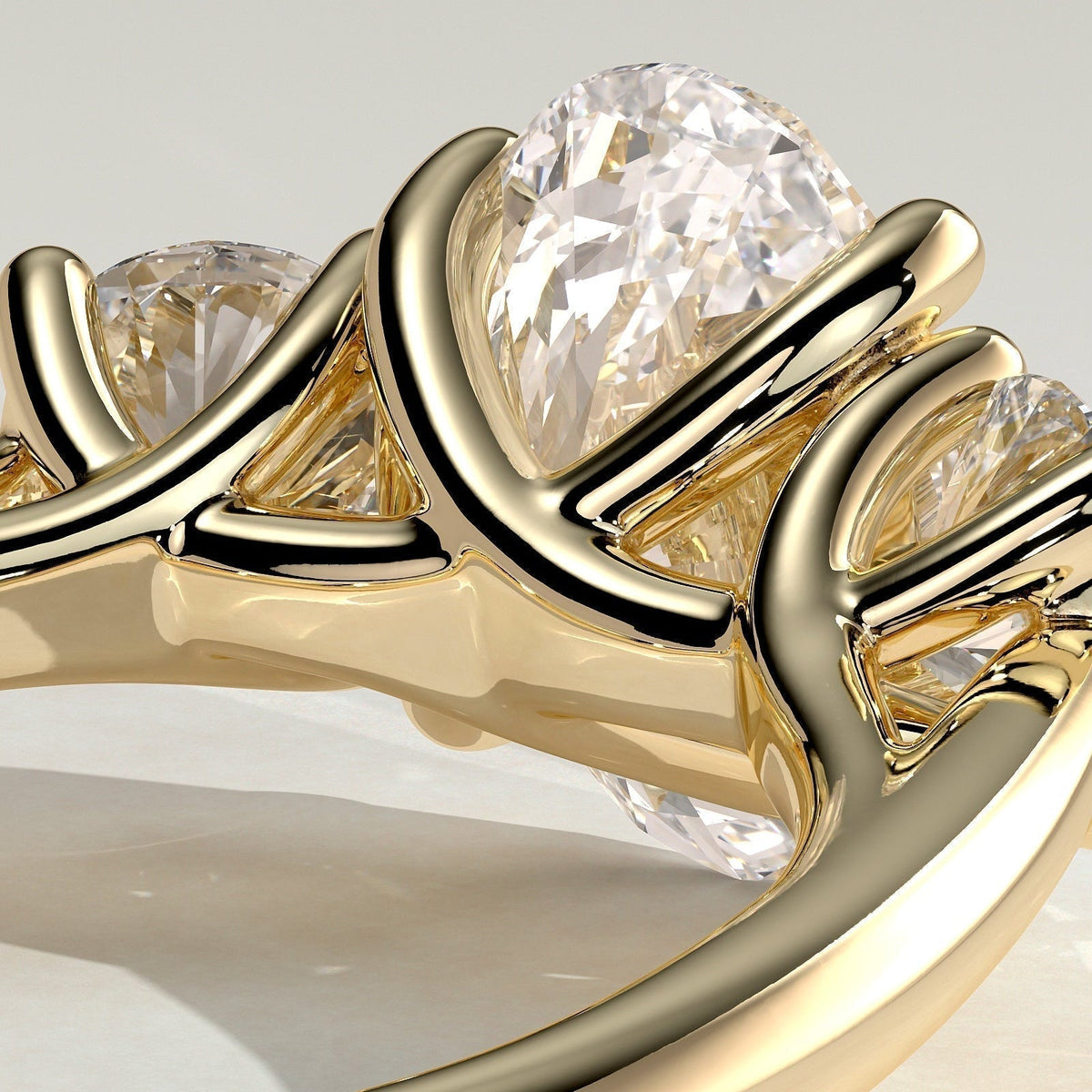 Oval Three Stone Lab Grown Diamond Engagement Ring