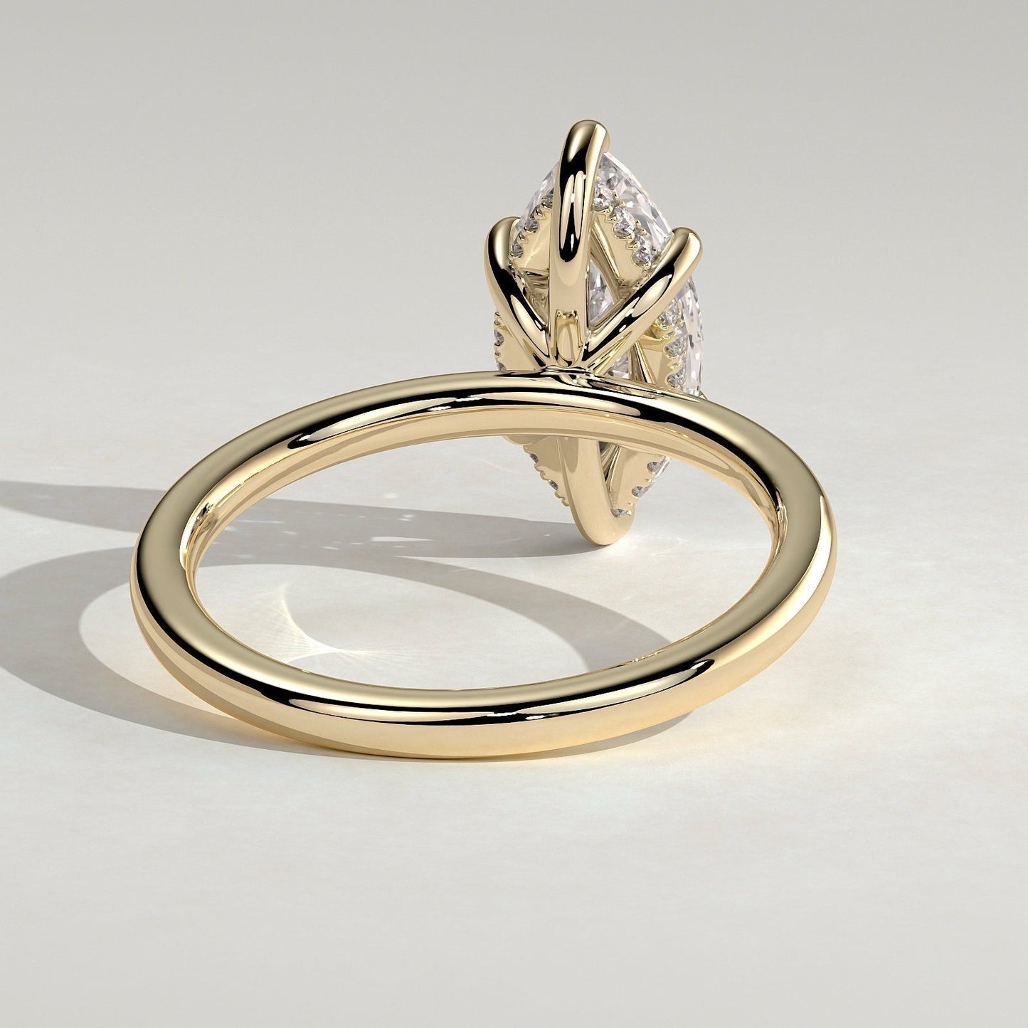 Marquise Hidden Halo Lab Grown Diamond Engagement Ring