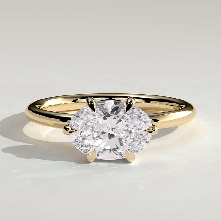 East West Oval Solitaire Lab Grown Diamond Engagement Ring