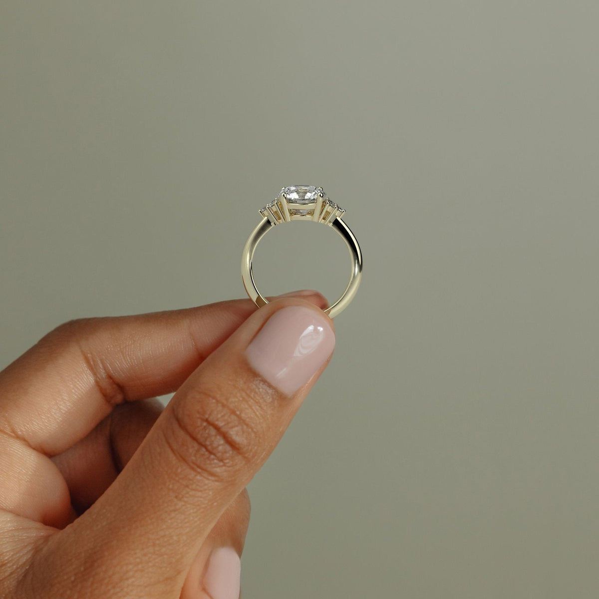 Round Cluster Lab Grown Diamond Engagement Ring