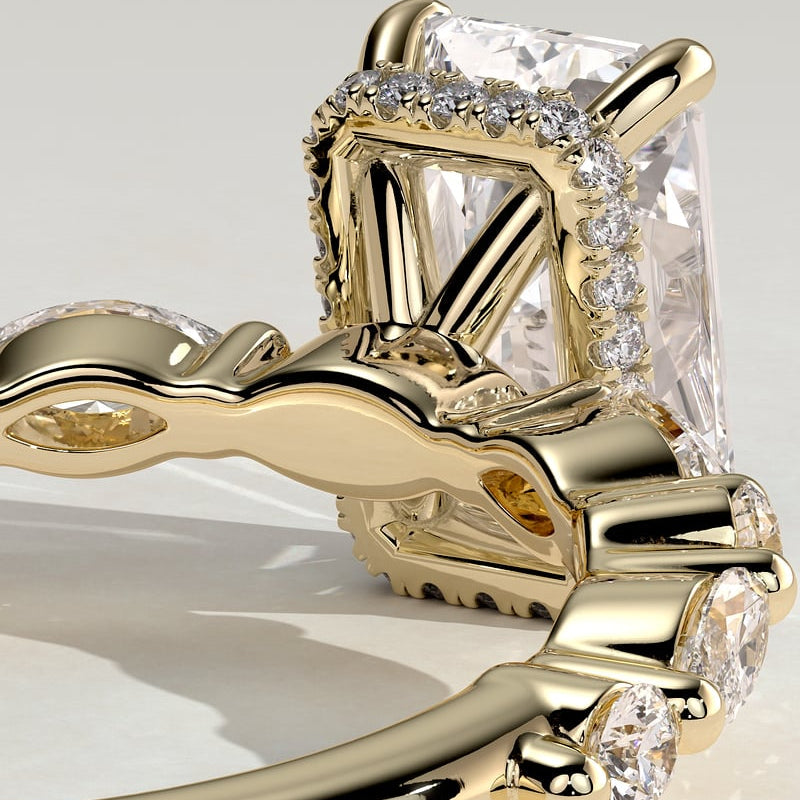 Radiant Hidden Halo Lab Grown Diamond Engagement Ring