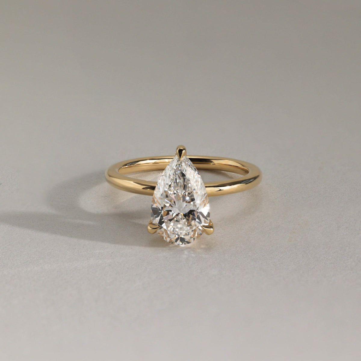 Pear Solitaire Lab Grown Diamond Engagement Ring