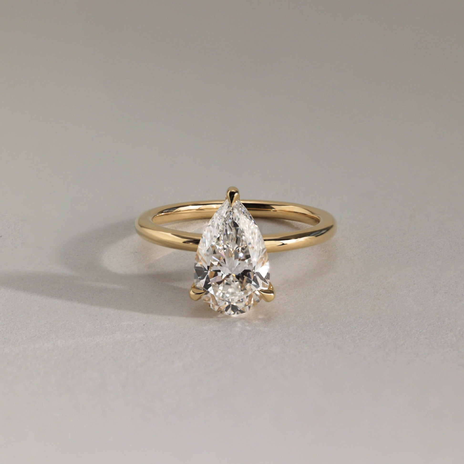 Pear Solitaire Lab Grown Diamond Engagement Ring