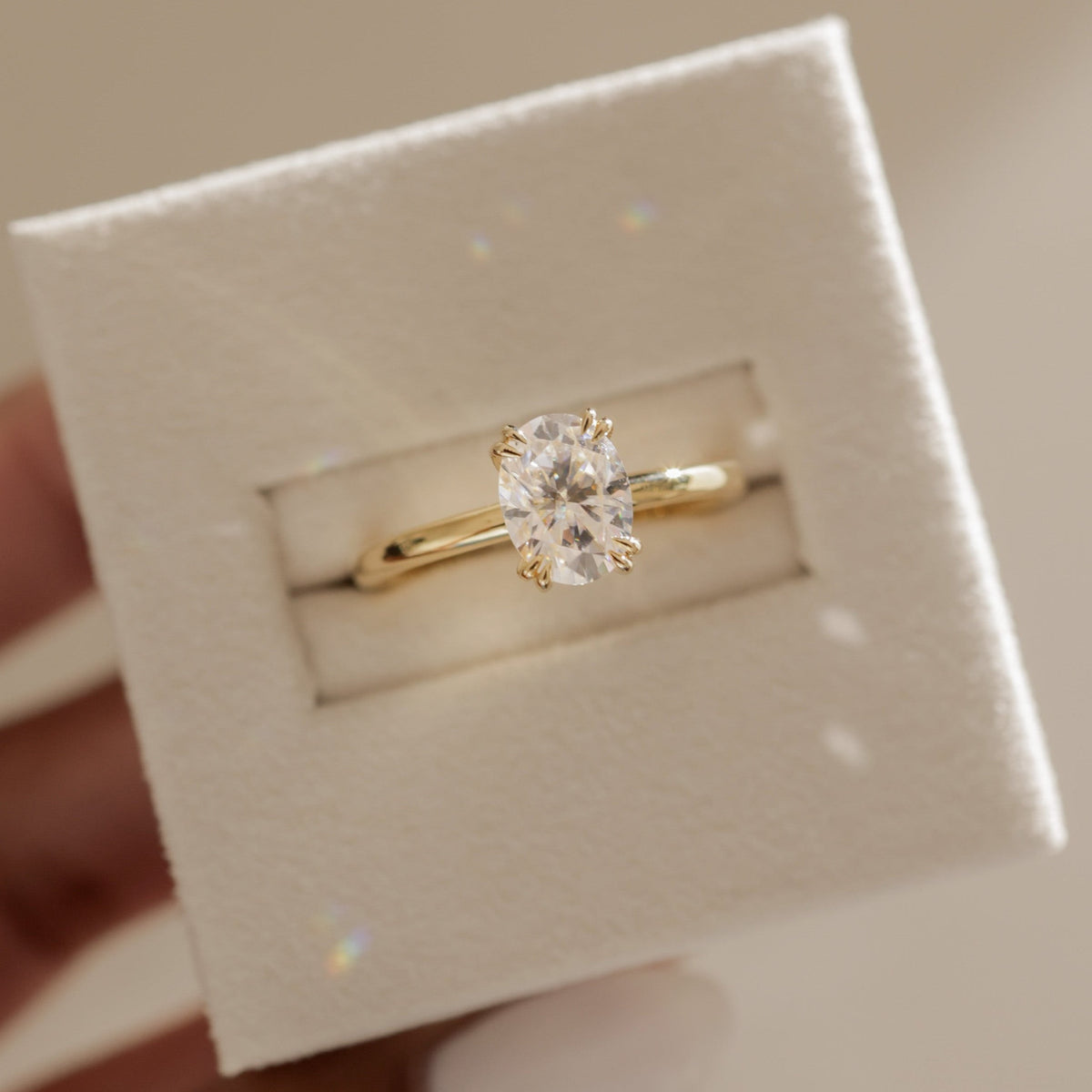 Oval Hidden Halo Lab Grown Diamond Engagement Ring