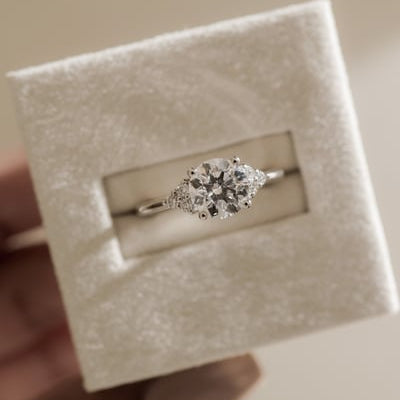 Round Cluster Lab Grown Diamond Engagement Ring