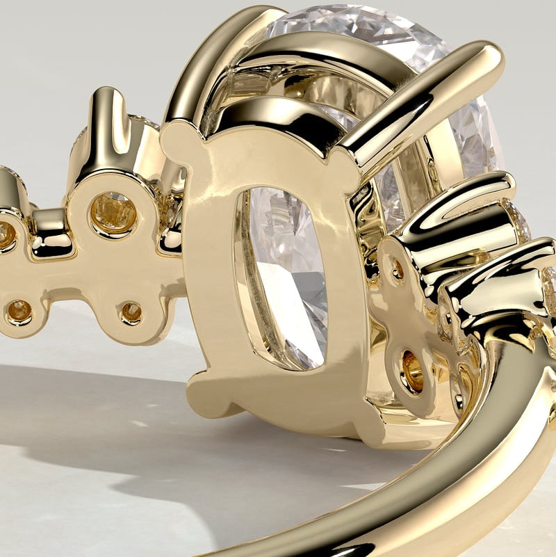 Elongated Cushion Cluster Lab Grown Diamond Engagement Ring