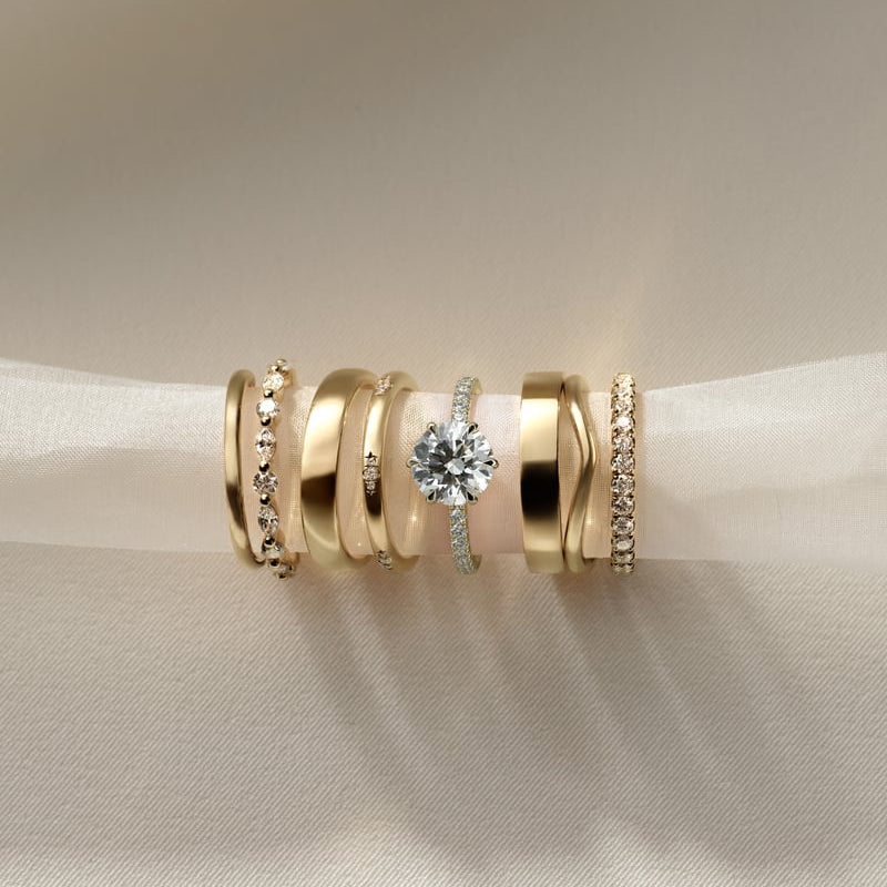 Round Pave Lab Grown Diamond Engagement Ring