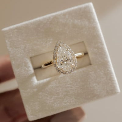 Pear Halo Lab Grown Diamond Engagement Ring
