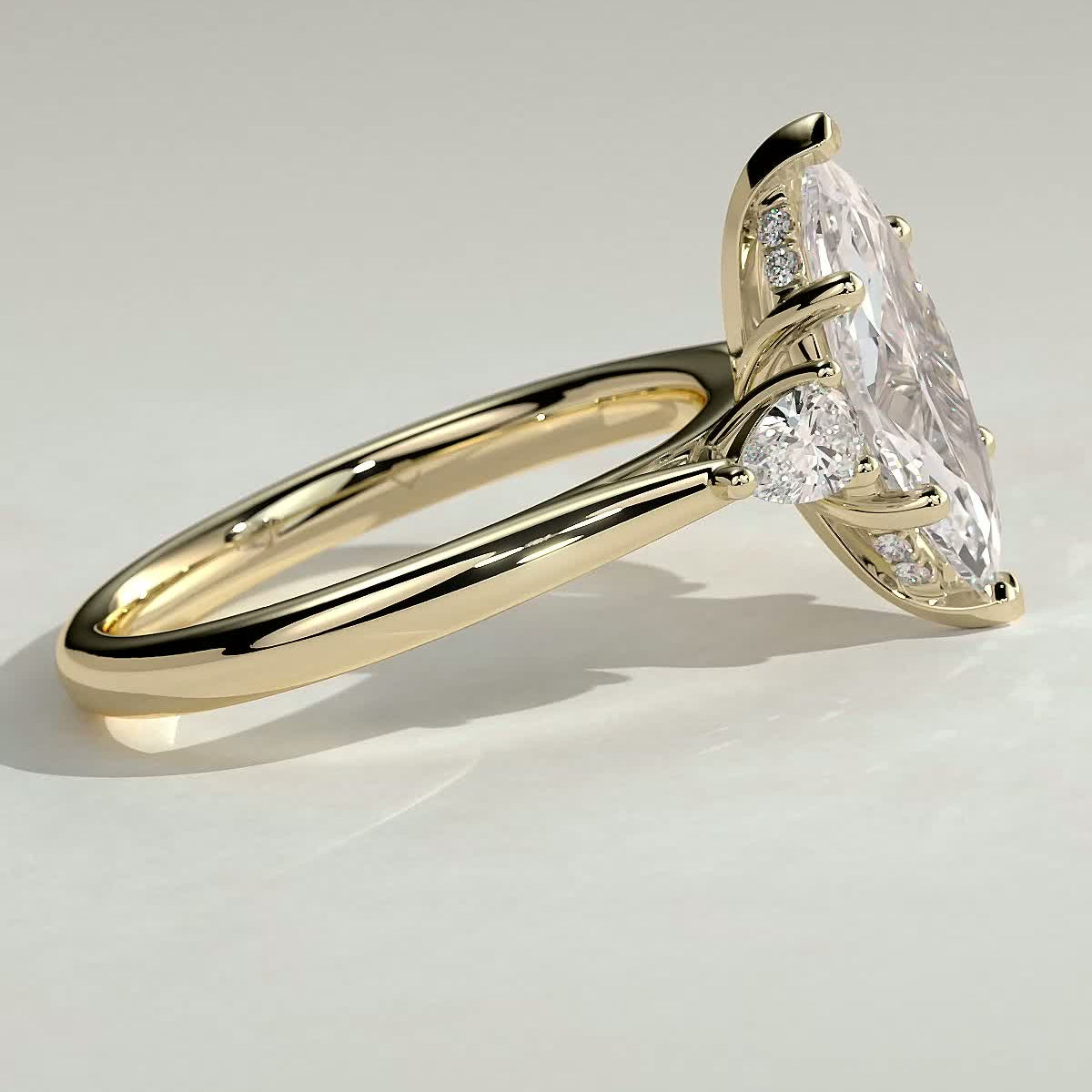 Marquise Three Stone Lab Grown Diamond Engagement Ring